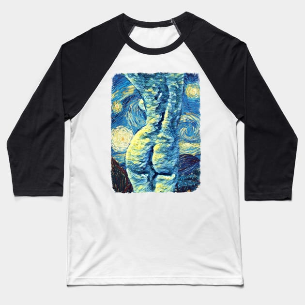 Sexy Lady Van Gogh Style Baseball T-Shirt by todos